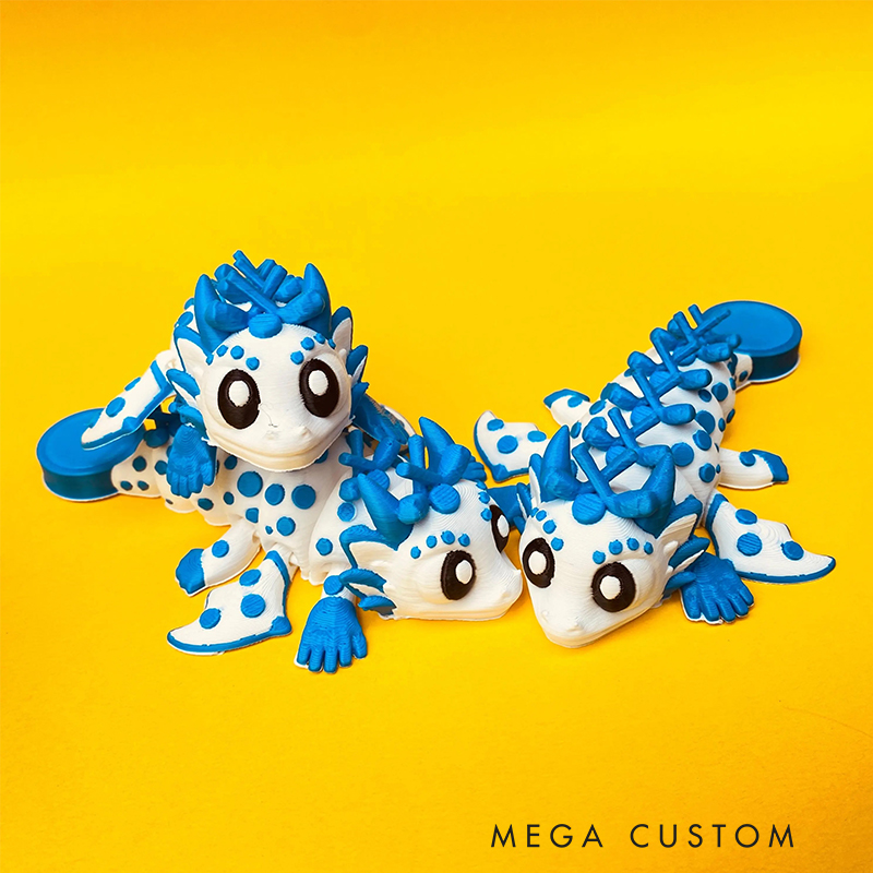 Personalized 3D Printed Ice Hockey Dragon and Egg Toy Set with Custom Name for Kids 