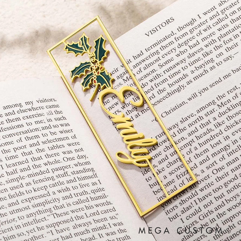 Personalized Watercolor Birth Flower Bookmark with Name Birthday Gift for Books Lover Reader Bookish