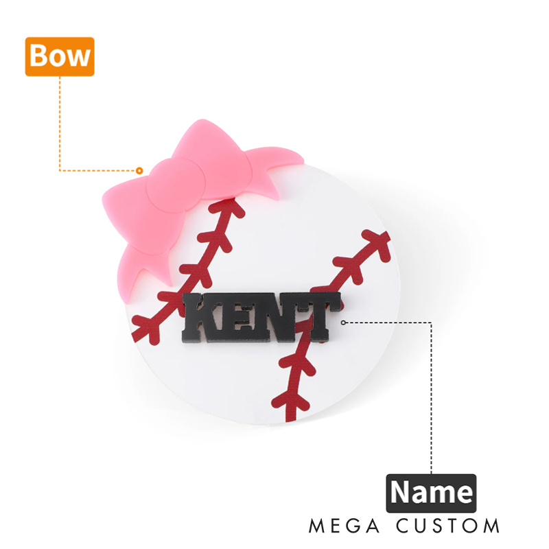 Personalized Sports Ball Bow Design Bag Charm with Name Accessories for Bag Birthday Gift for Sports Lovers