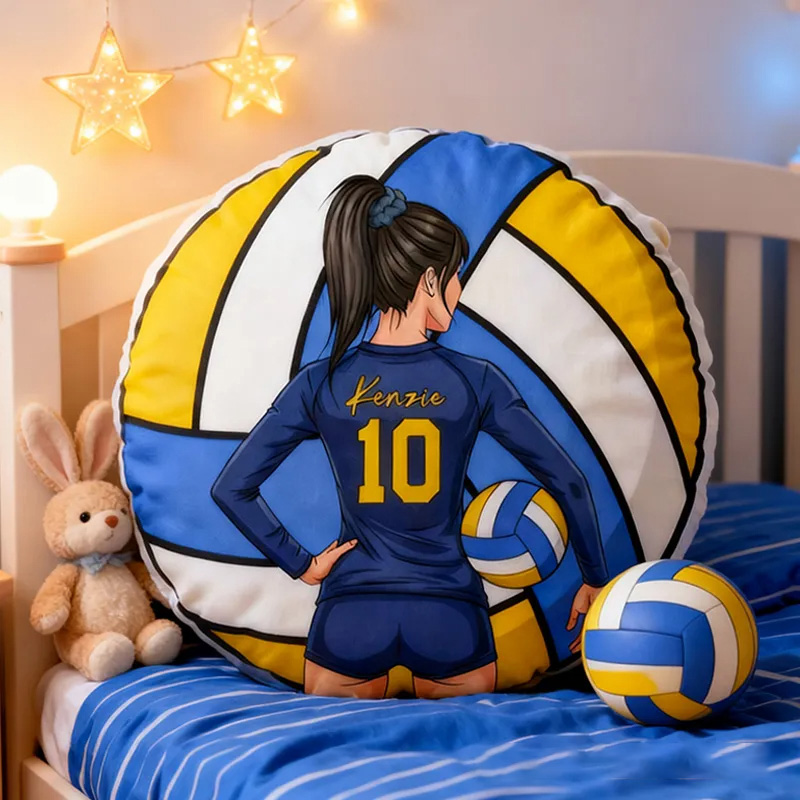 Personalized Volleyball Pillow with Custom Name and Player Design for Volleyball Enthusiasts