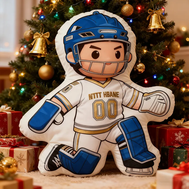 Personalized Ice Hockey Goalie Pillow with Custom Name and Number Perfect for Hockey Fans