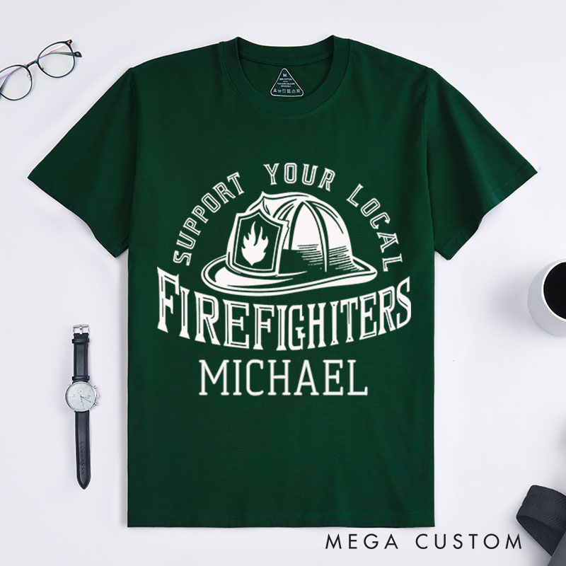 Personalized Firefighter T-Shirts Support Your Local Firefighters Fashion Design T-Shirts