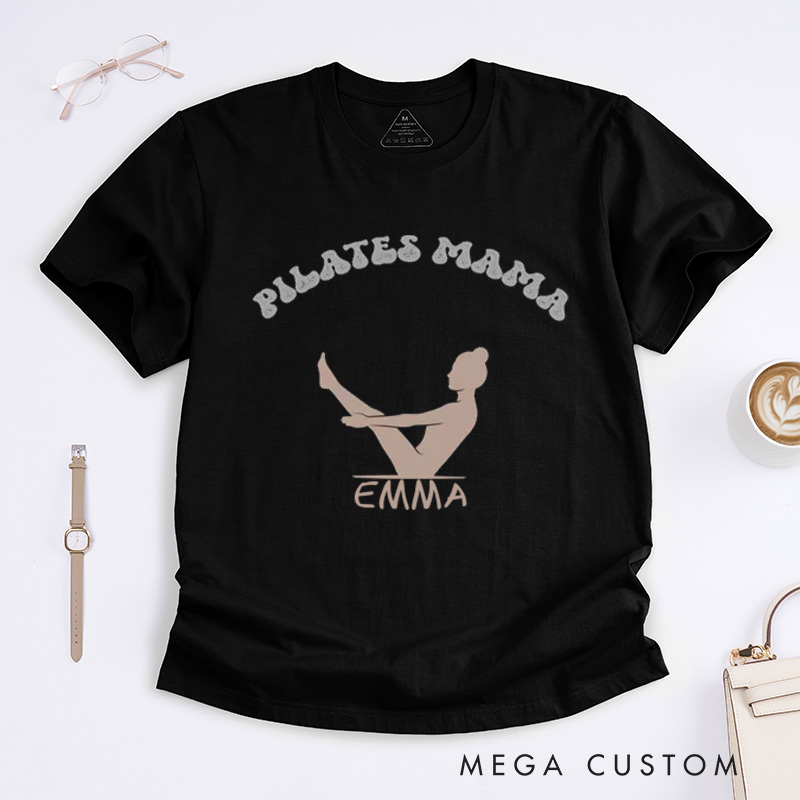 Personalized Pilates Yoga T-Shirt Gift for Pilates and Yoga Instructor Yoga Lover Gift Workout Yoga Girl Pilates Pose Tee Gift