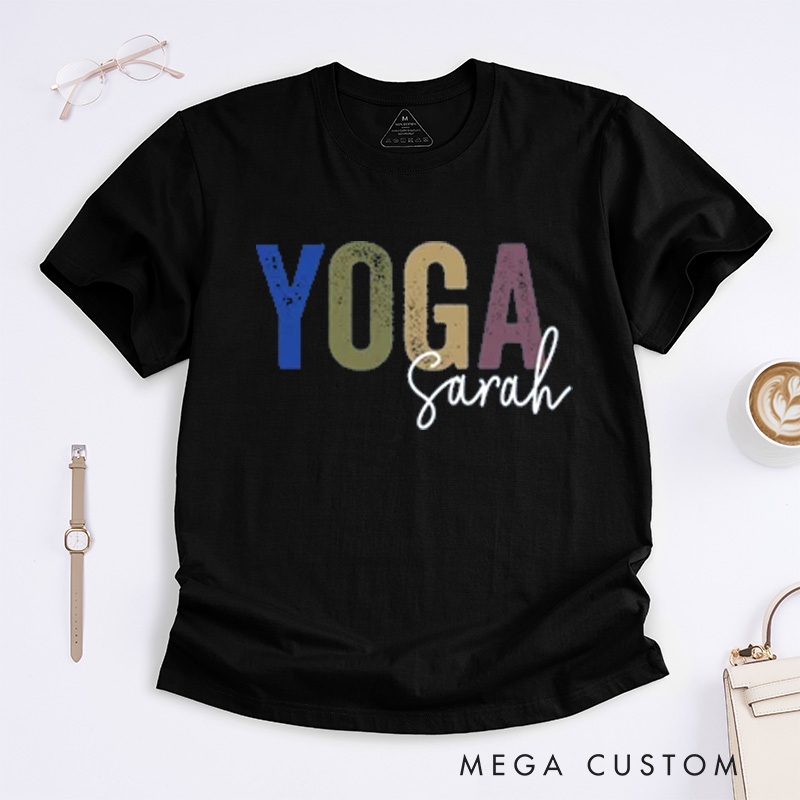 Personalized Yoga T-Shirt Yoga Teacher T-Shirt Yoga Gift for Women Gym Girl Yoga Lover T-Shirt