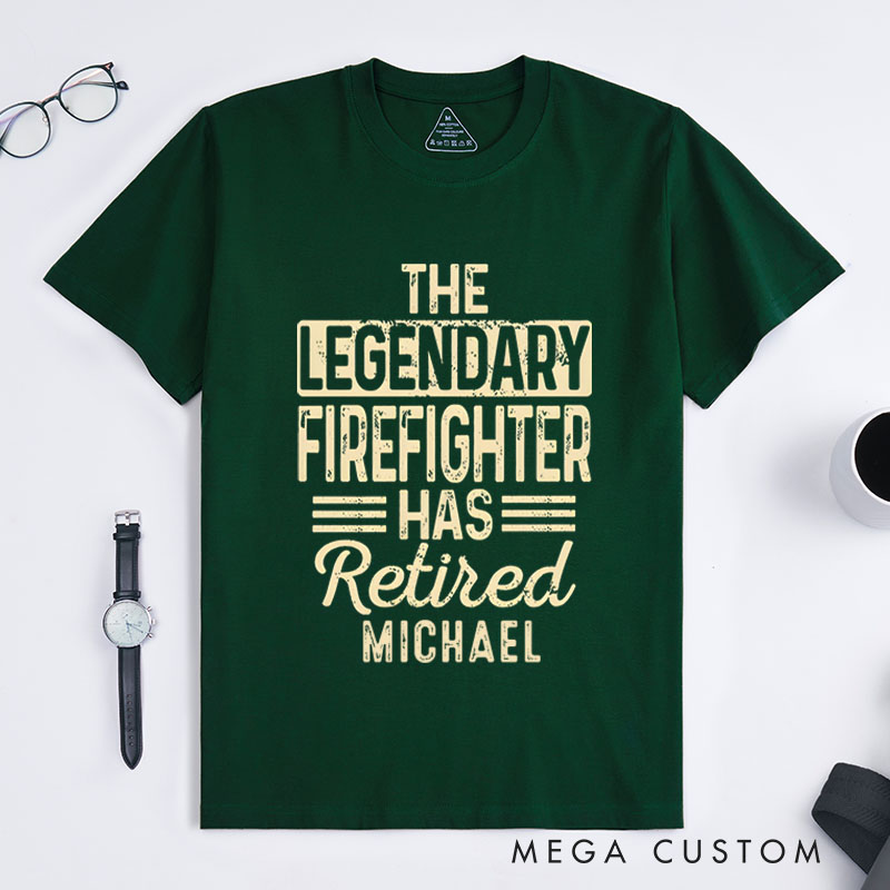 Personalized Firefighter T-Shirts Legendary Firefighter Retirement Fashion Design T-Shirts