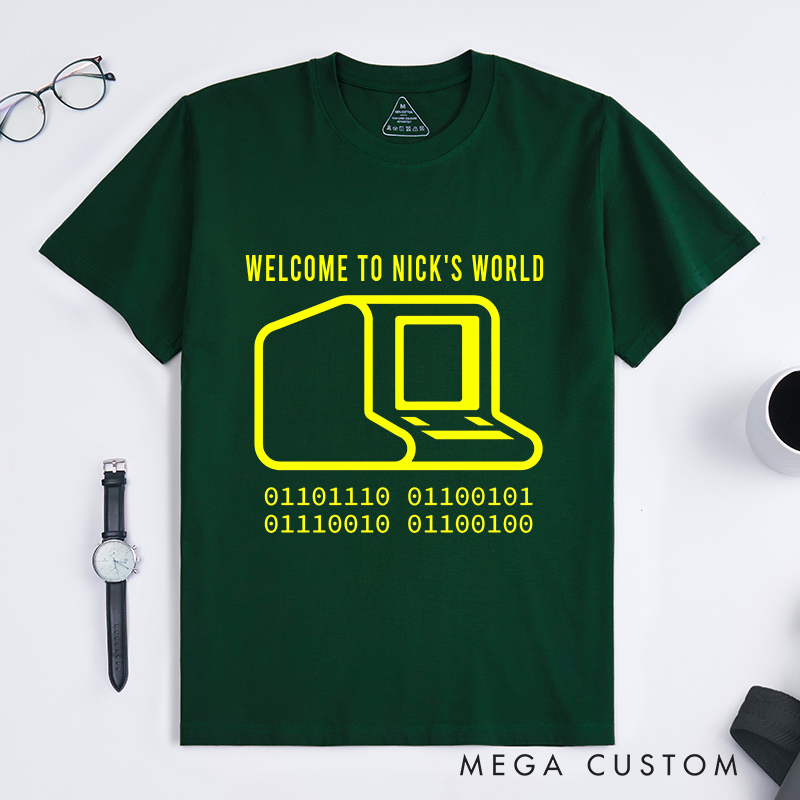 Personalized Binary Nostalgia T-Shirt Programming Computer Shirts Software Developer Shirt Gift for Geek Nerd Technology Lover