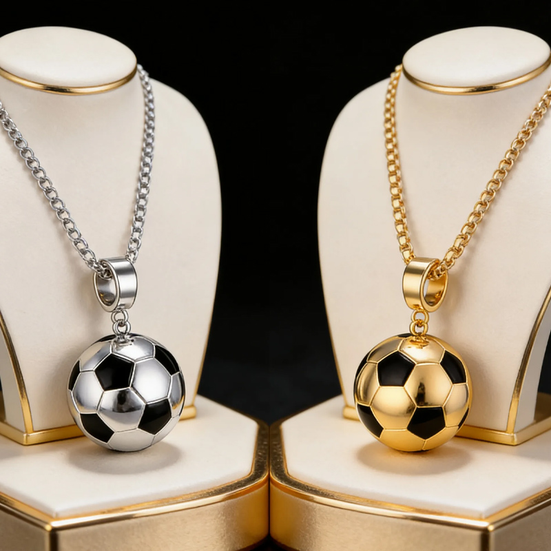 Personalized Soccer Ball Pendant Necklace with Custom Name for Sports Fans