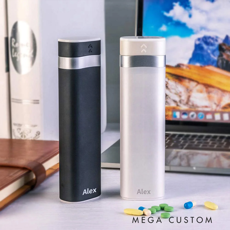 Personalized Name Weekly Pill Organizer 7-Day Food Grade Pill Box Large Compartment Travel Outdoor Essential Gift for Family