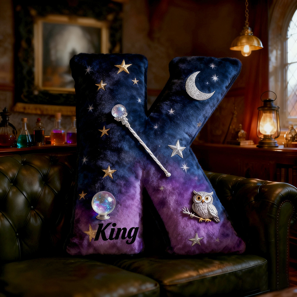Personalized Mystery Witch Pillow Decorated with Pentagrams Crystal Balls  Magic Wands Owls and Starry Sky Patterns Graphic 3D Print Pillow