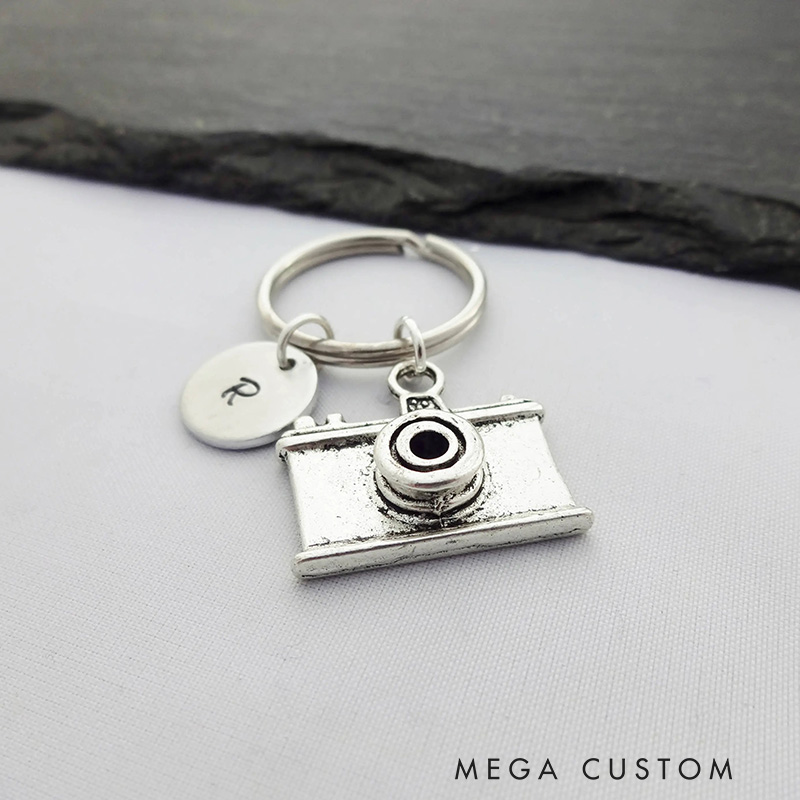 Personalised Camera Keyring Initial Keyring Photographer Keyring Photography Keyring Photography Keychain Photography Gift