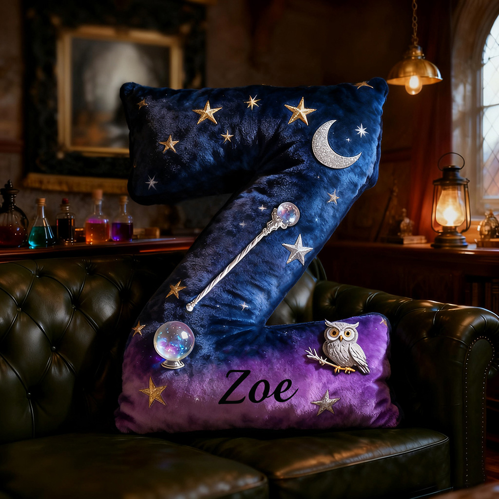 Personalized Mystery Witch Pillow Decorated with Pentagrams Crystal Balls  Magic Wands Owls and Starry Sky Patterns Graphic 3D Print Pillow