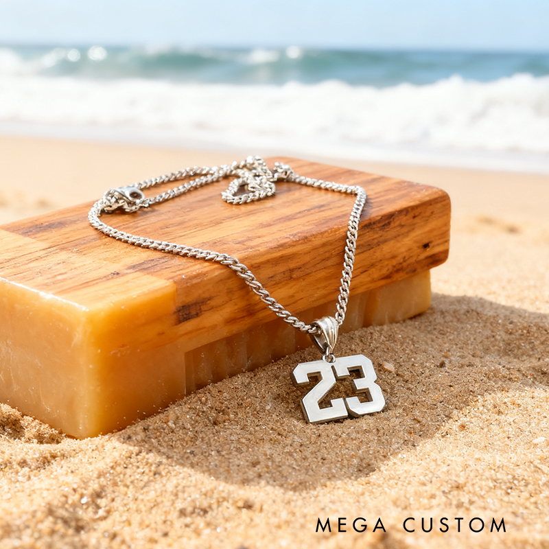 Personalized Stainless Steel Number Pendant Necklace