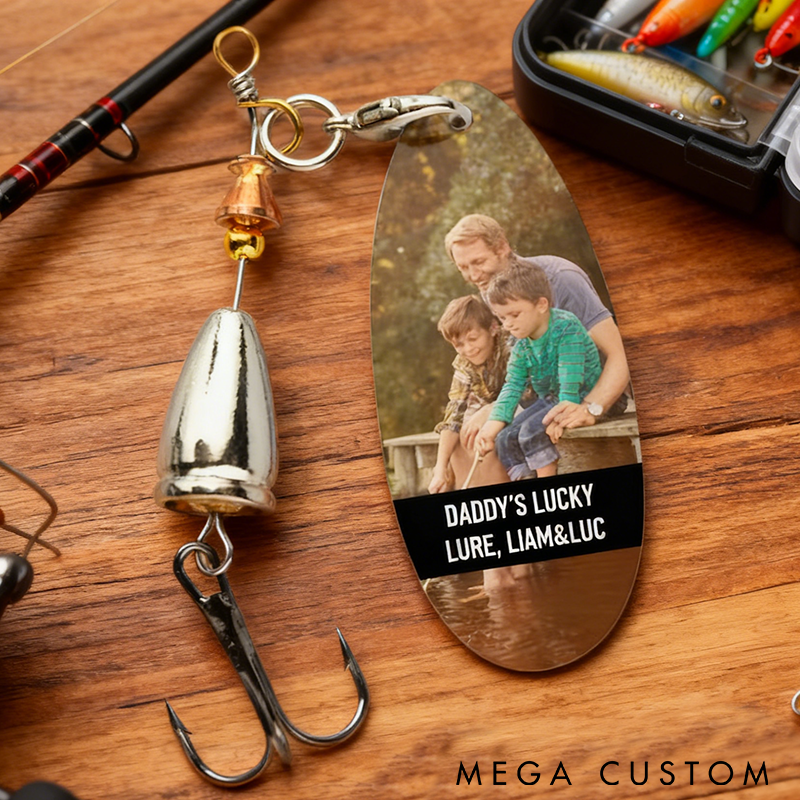 Personalized Fishing Lure Fishing Hook Father’s Day Gift Anniversary Gift Custom Photo and Text Unique Gift for Dad Husband or Fishing Enthusiasts