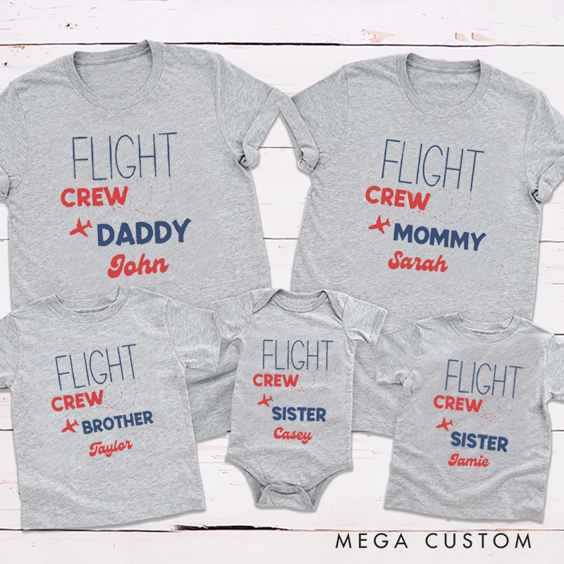 Personalized Flight Crew Theme Gift Family Matching Outfit