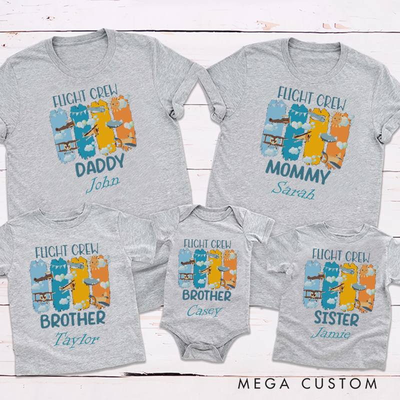Personalized Airplane Theme Birthday 1st Family Matching Outfit