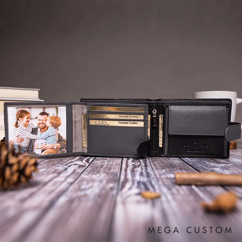Personalized Leather Wallet for Men Engraved Leather Wallet with Name Mens Wallet Leather Wallet For Him Groomsmen Wallet Boyfriend Gift Dad Gift Husband Gift