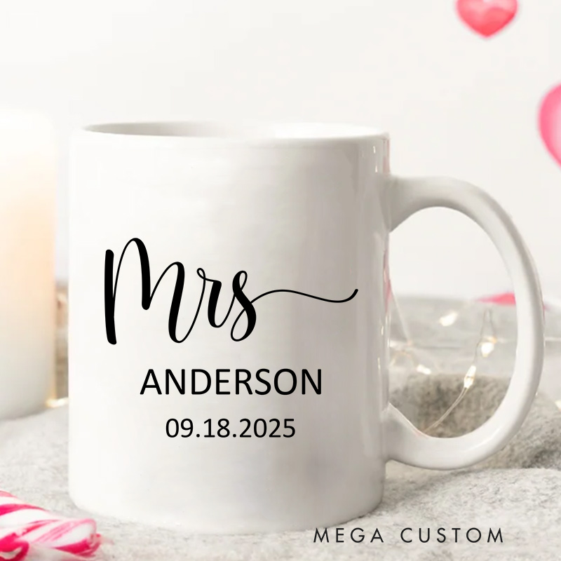 Personalized Elegant Mugsmr & Mrs Wedding Mug Ceramic Coffee Cup For Her Him Anniversary Couple Mug For Newlyweds