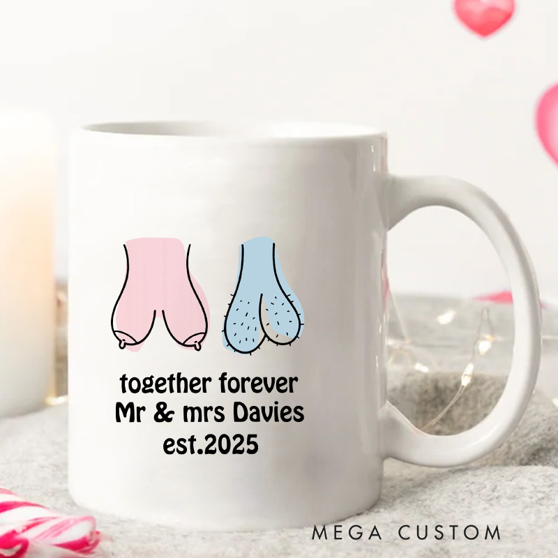 Personalized Funny Couple Mug Together Forever Gift for Her Him Newlywed Present Wedding Gift for Bride Groom Humour Gift for Wife Husband