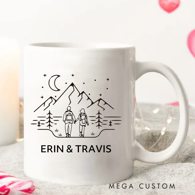 Personalized Adventure Partners for Life Mug Couple Mug for Her Him Newlywed Present Ceramic Mug Anniversary Gift