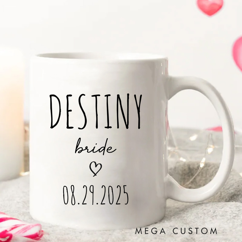 Personalized Bride Groom Wedding Mug Couple Ceramic Mug for Husband Wife Wedding Gift Mug for Newlywed