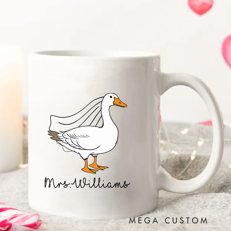 Personalized Mr. & Mrs. Goose Wedding Mug Wedding Gift Mug for Husband Wife Couple Ceramic Mug for Newlywed
