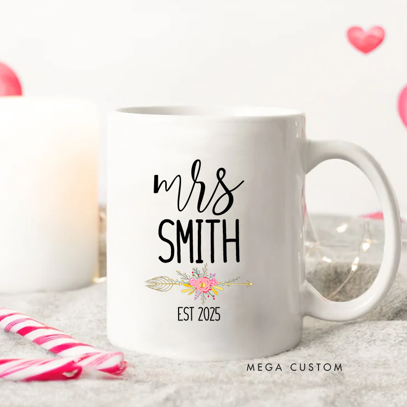 Personalized Mr and Mrs Mug Couple Anniversary Mug Wedding Coffee Cup for Her Him Ceramic Cup for Couple Newlyweds
