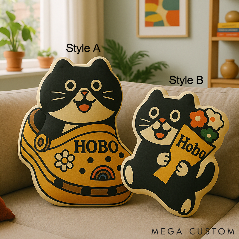 Personalized Throw Pillow for Cat Lover Cute Cat Throw Pillow Custom Throw Pillow with Name Gift for Kids Family Cat Lovers