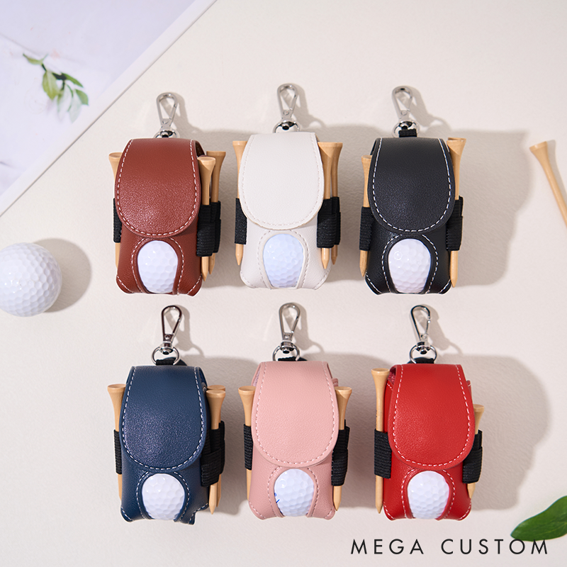 Personalized Golf Ball Holder Custom Golf Ball Bag Leather Golf Ball Bag Golf Ball Pouch Christmas Gift for Him