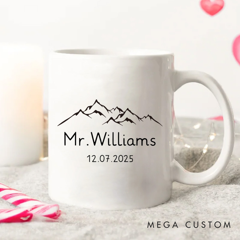 Personalized Couple Mug Newlywed Coffee Mug Mr and Mrs Gift Ceramic Cup For Her Him Anniversary Mug For Couple