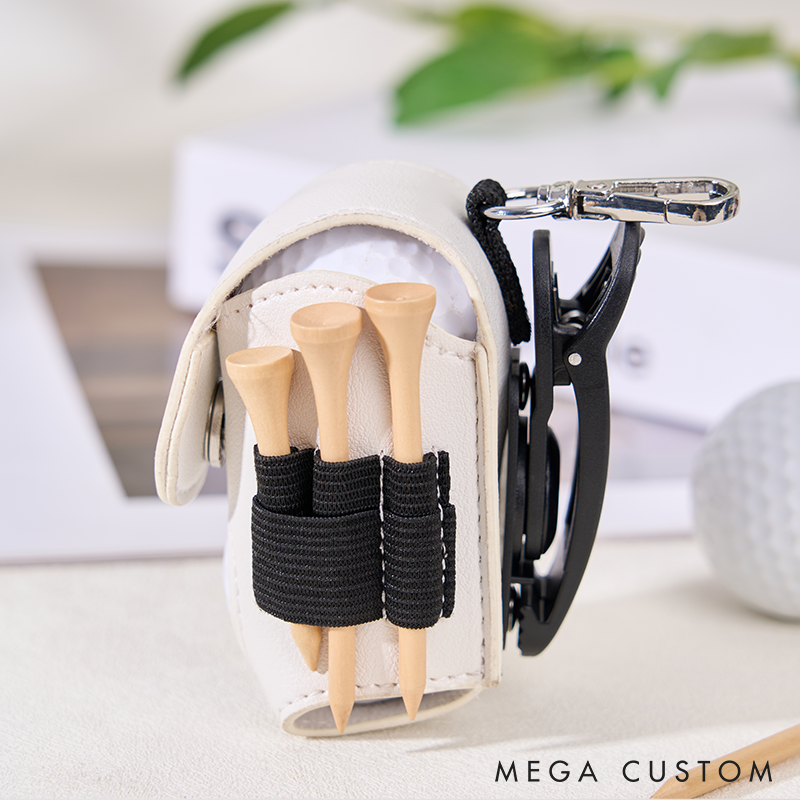 Personalized Golf Ball Holder Custom Golf Ball Bag Leather Golf Ball Bag Golf Ball Pouch Christmas Gift for Him