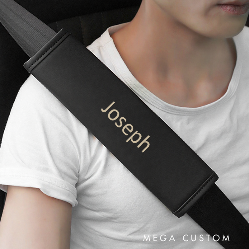 Personalized Seat Belt Cover Custom Name Car Seatbelt Cover Shoulder Seat Belt Unique Gift for Him or Her