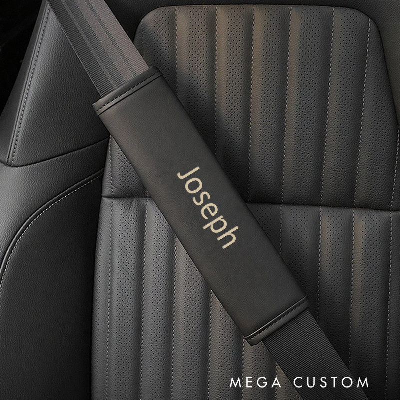 Personalized Seat Belt Cover Custom Name Car Seatbelt Cover Shoulder Seat Belt Unique Gift for Him or Her