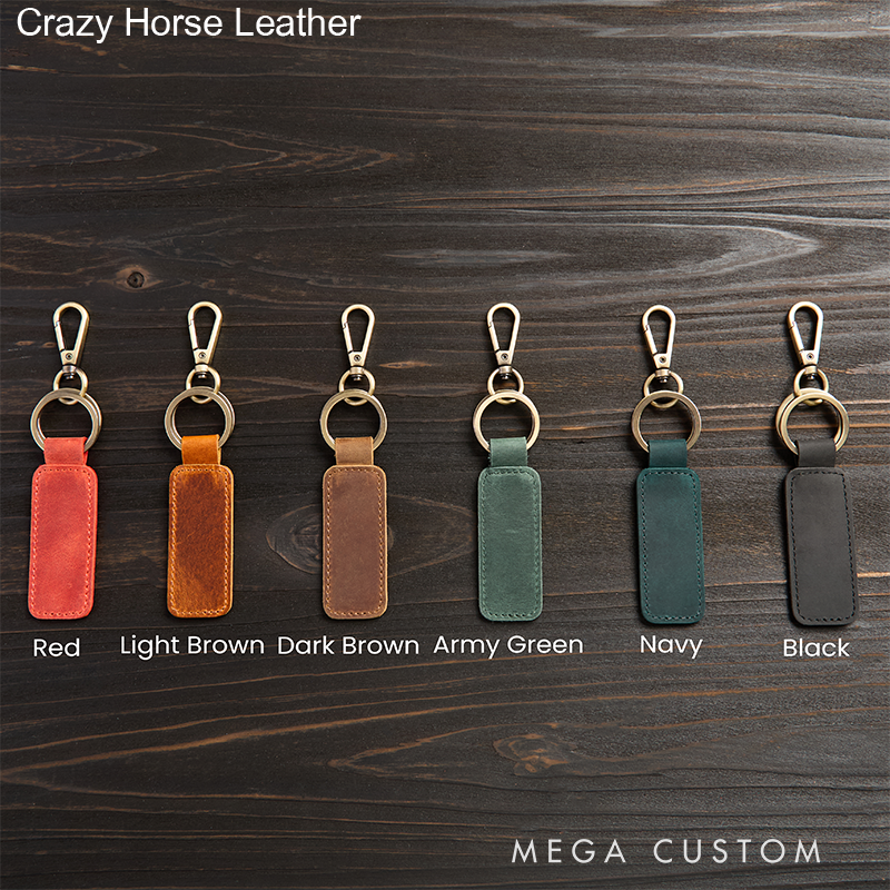 Personalized Leather Keychain for Him Custom Keychain with Name Engraved Leather Key Chain Anniversary Gift Groomsmen Gift Birthday Gift for Him