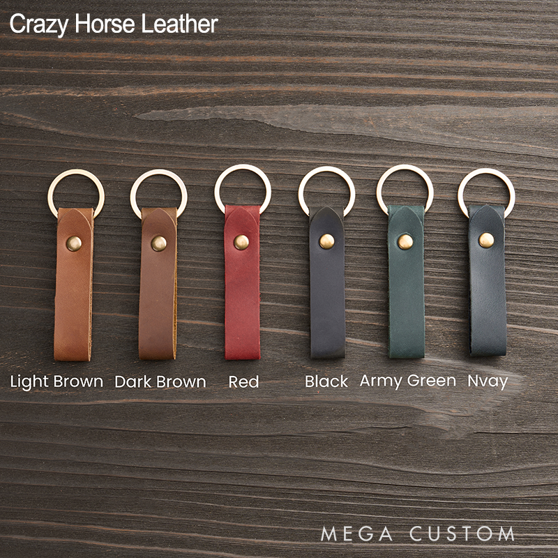 Personalized Leather Keychain for Men Custom Keychain with Name Engraved Leather Key Chain Anniversary Gift for Him Groomsmen Gift Birthday Gift for Dad Boyfriend Husband