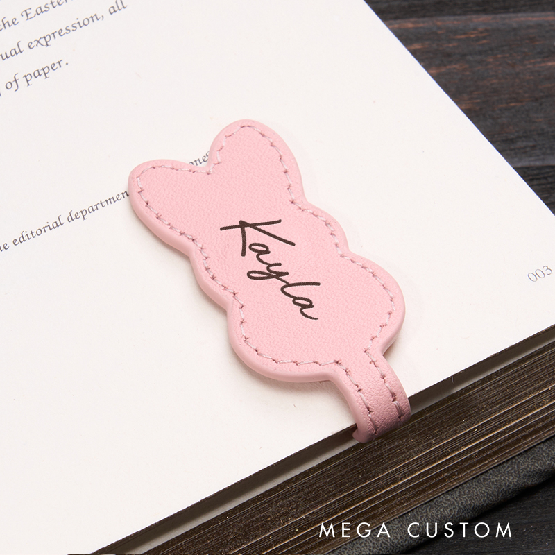 Personalized Leather Bookmark Bunny Shaped Bookmark Magnetic Bookmark Custom Name Engraved Page Marker Cute Gift for Readers and Animal Lovers Adorable Easter-Themed Book Accessory Easter Gifts 
