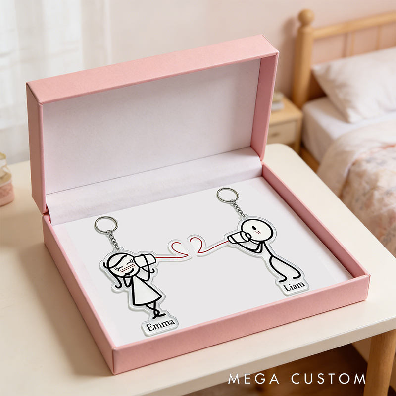 Personalized Love Pass Keychain Custom Couple Names Thoughtful Holiday Gift for Couples