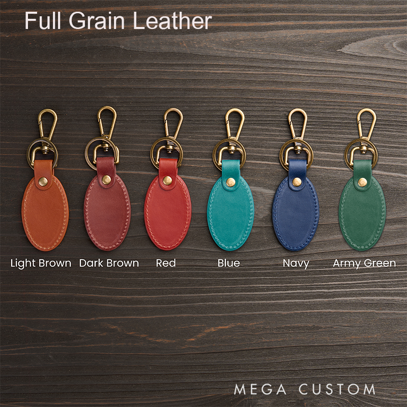 Personalized Leather Keychain for Men Custom Oval Keychain with Name Engraved Leather Key Chain Anniversary Gift for Him Groomsmen Gift Birthday Gift