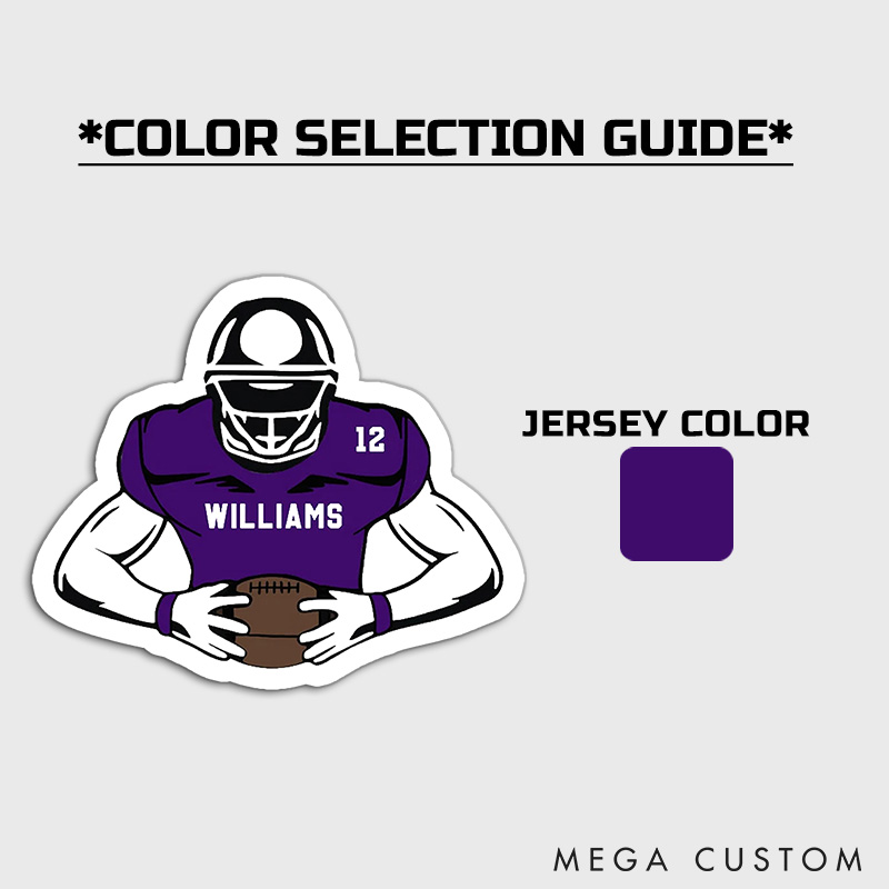 Personalized American Football Team Sticker with Custom Team Name and Number