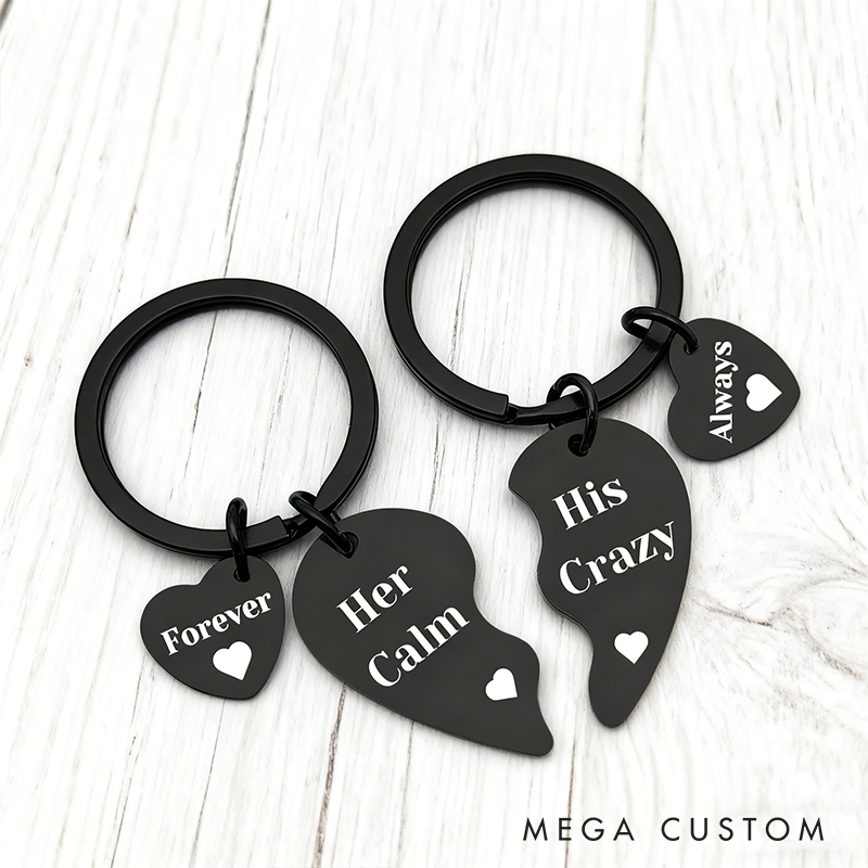 Personalized Couple Keychain for Boyfriend and Girlfriend Couple Gift for Him and Her Anniversary Keychain for Husband Wife His and Her Gift for Women Men Wedding Valentine's Day Birthday Gifts form Wife Girlfriend