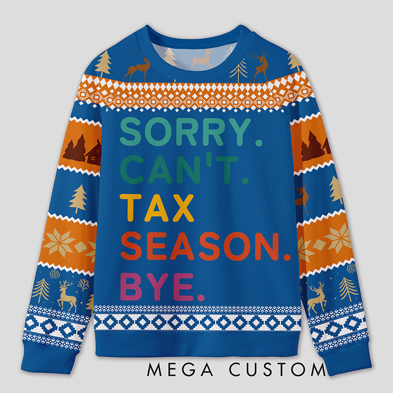 Personalized Tax Season Survival Humor Ugly Sweater Office Holiday Party Gift for Accountants