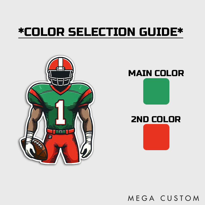 Personalized American Football Player Sticker with Custom Jersey Number for a Vibrant Sports Look