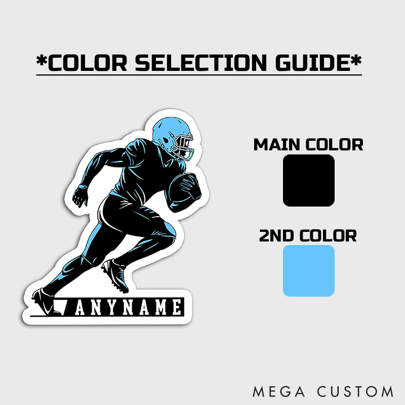 Personalized American Football Dynamic Player Design Sticker with Custom Your Name for Fans Gifts