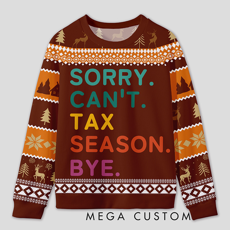 Personalized Tax Season Survival Humor Ugly Sweater Office Holiday Party Gift for Accountants