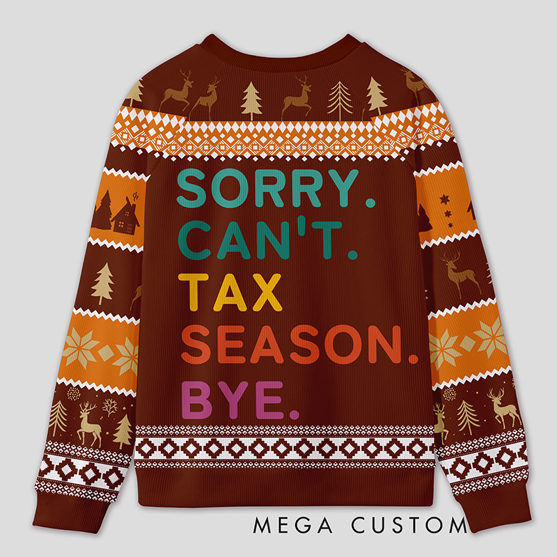 Personalized Tax Season Survival Humor Ugly Sweater Office Holiday Party Gift for Accountants