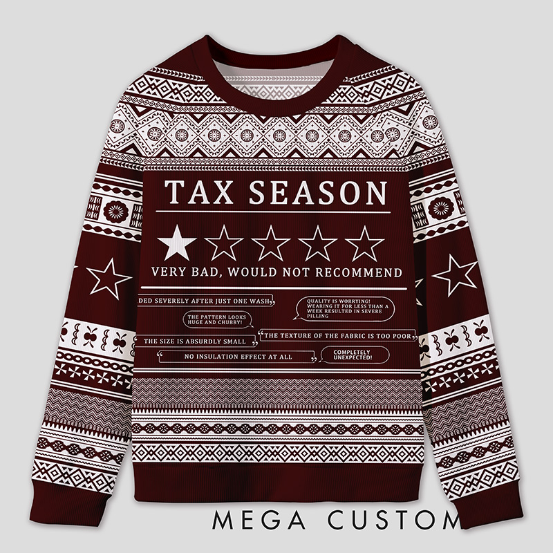 Personalized One Star Review Funny Ugly Sweater Office Holiday Party Gift for Accountants