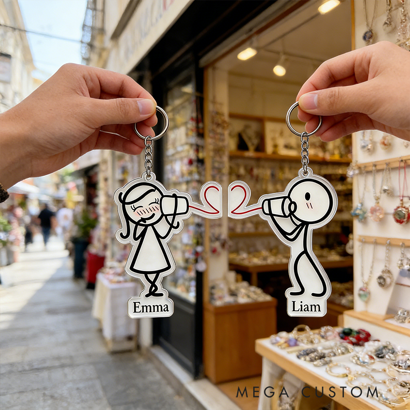 Personalized Love Pass Keychain Custom Couple Names Thoughtful Holiday Gift for Couples