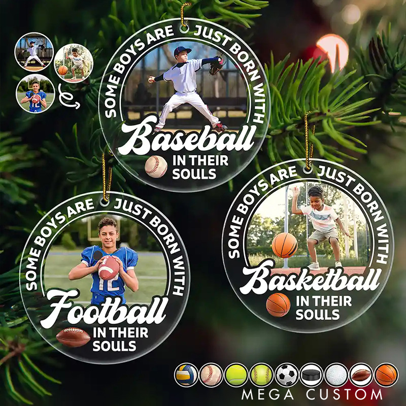 Personalized Acrylic Christmas Ornament Featuring Your Favorite Sport and Name  