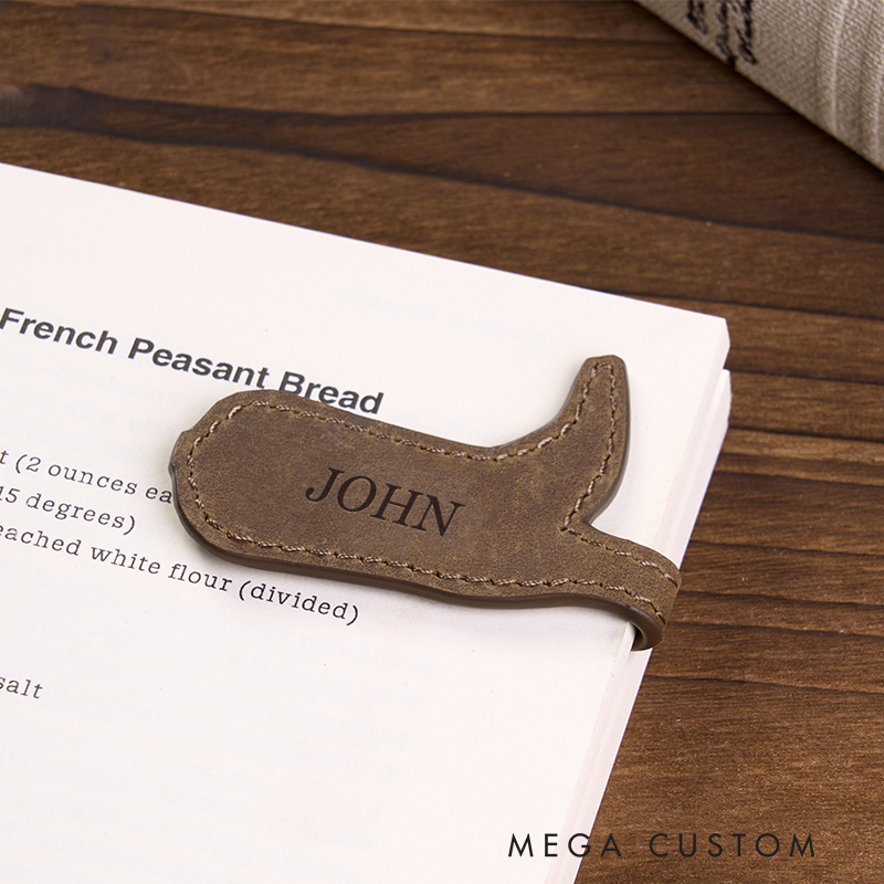 Personalized Leather Bookmark Boot Shaped Bookmark Custom Initials Engraved Page Marker Western-Themed Gift for Readers Unique Rustic Book Accessory  
