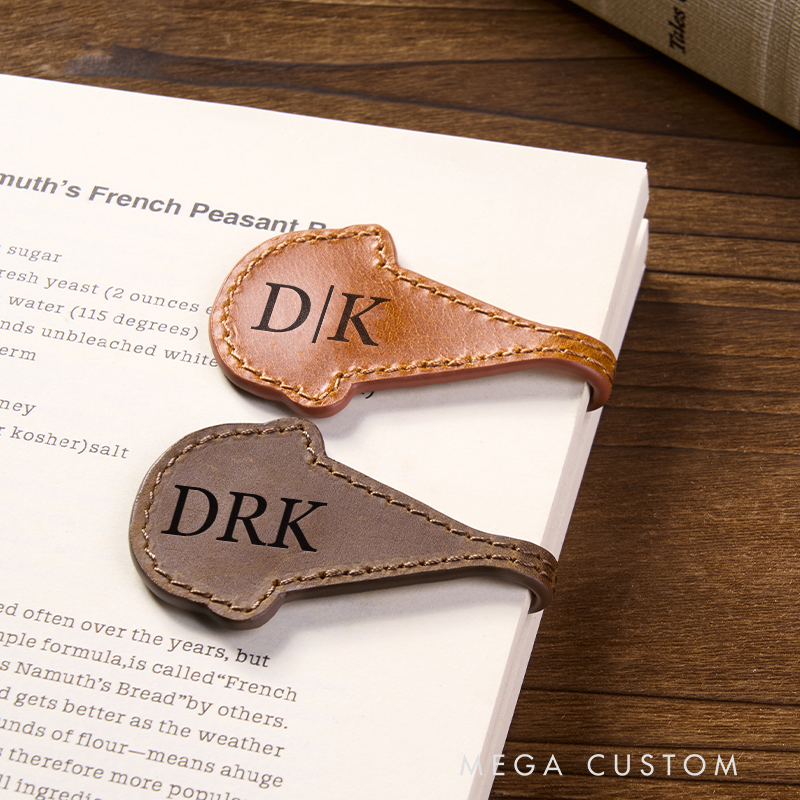 Personalized Leather Bookmark Ice Cream Shaped Bookmark Custom Name Engraved Page Marker Cute Gift for Readers Unique Handmade Leather Accessory Reading Essential