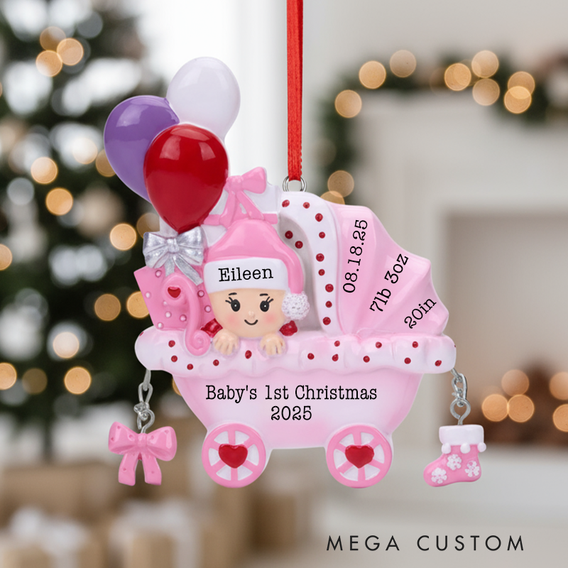 Personalized Baby's First Christmas Ornament 2025 Christmas Ornament for Baby Newborn Christmas Gift for Boys & Girls Christmas Keepsake